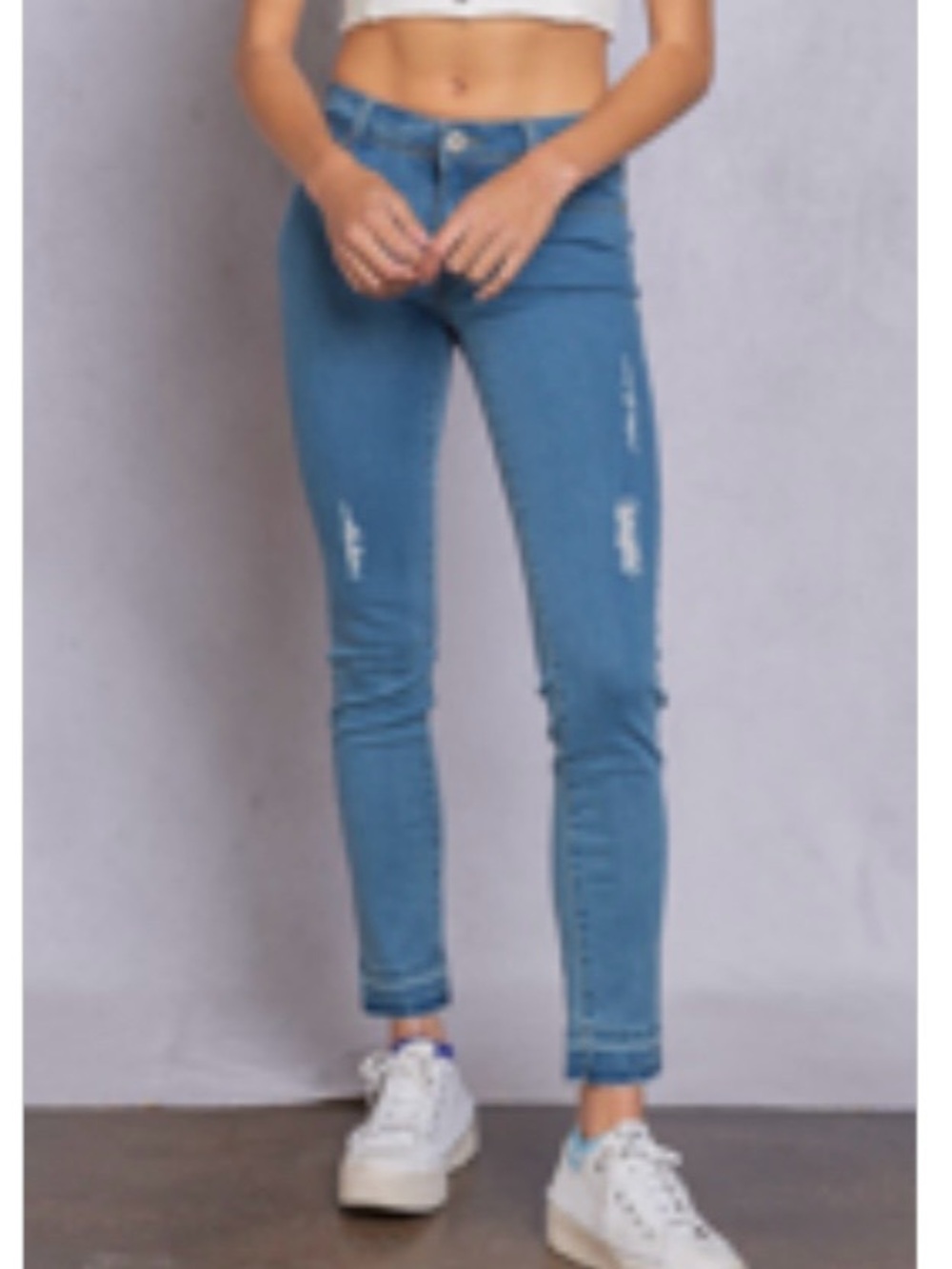 POL Light Blue Skinny Jeggings for Women